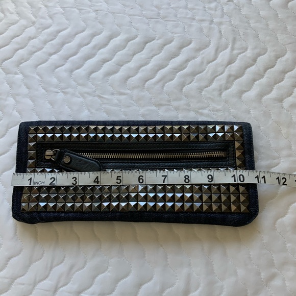 BCBGMAXAZRIA Studded Denim Clutch EUC - Picture 8 of 10